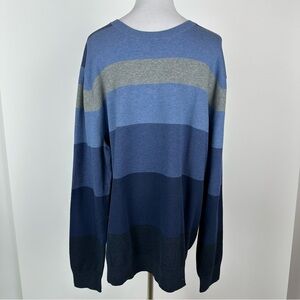 Banana Republic Factory Blue Striped Cotton Crewneck Sweater Size XXL